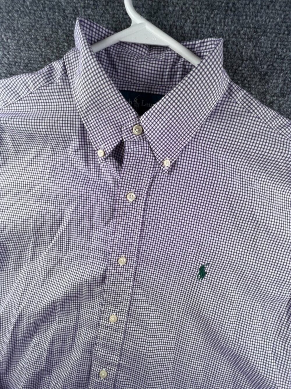 Ralph Lauren Men’s Long Sleeve Button Up Shirt Classic Fit Purple Check 16 34/35